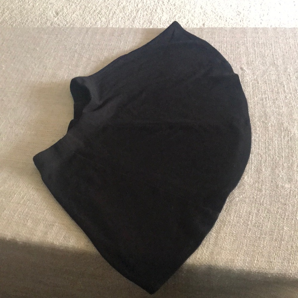 Black A-line high waist mini skirt